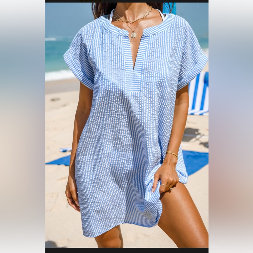 NWT Light Blue Textured Swim Cover-Up